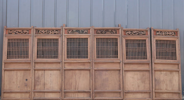 Antique Chinese Wood Screen Panels - Set of 6 - Dyag East