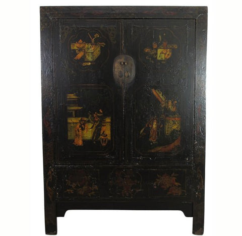Antique Hand Painted Chinese Cabinet - Dyag East