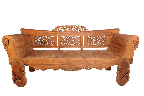 Bali Teak Daybed with Hand Carved Rails 24 - Dyag East