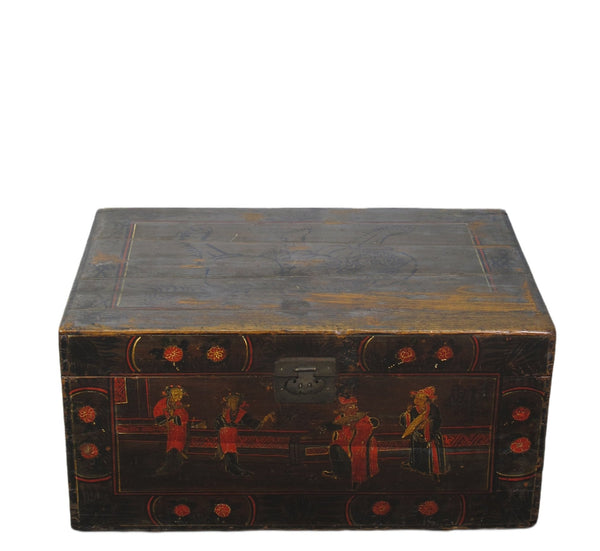 Black 29" Inch Long Antique Accent Trunk Table - Dyag East