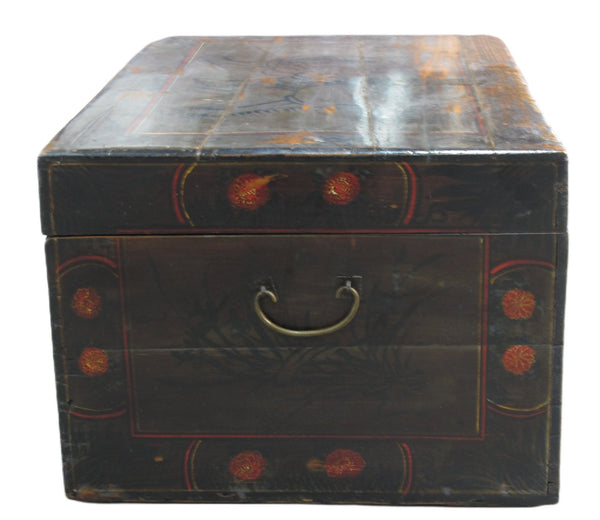 Black 29" Inch Long Antique Accent Trunk Table - Dyag East
