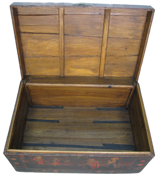 Black 29" Inch Long Antique Accent Trunk Table - Dyag East