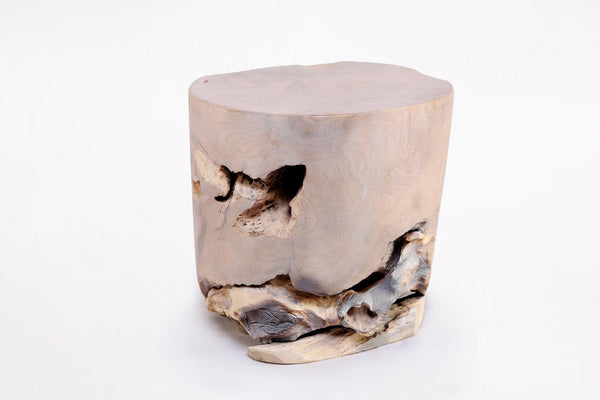 Bleached White Teak Root Accent or Side Table or Stool 37 - Dyag East