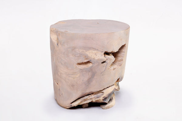 Bleached White Teak Root Accent or Side Table or Stool 37 - Dyag East