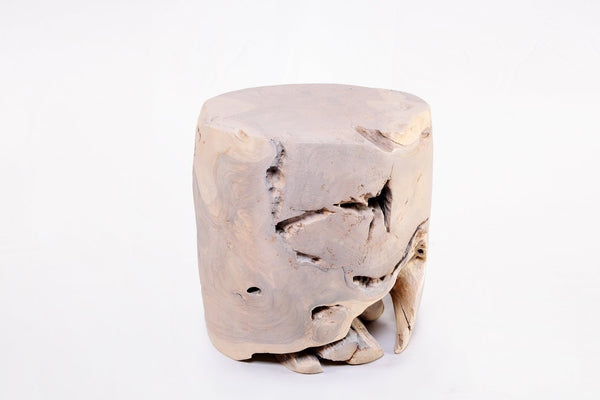Bleached White Teak Root Accent or Side Table or Stool 41 - Dyag East