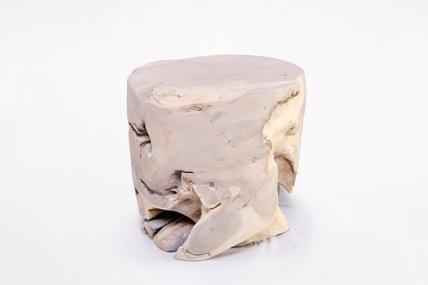 Bleached White Teak Root Accent or Side Table or Stool 41 - Dyag East