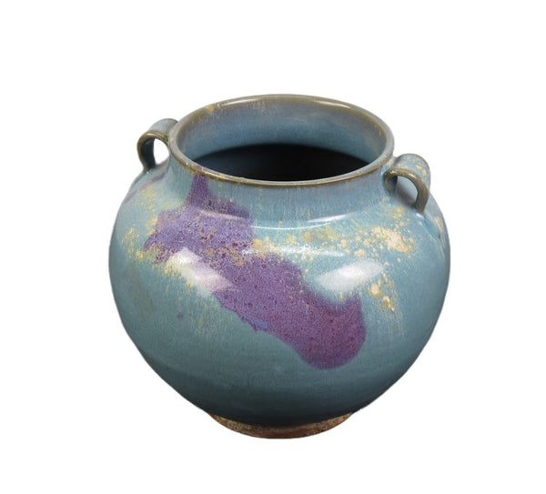 Blue and Purple Ceramic Cachepot or Flower Jar - Dyag East