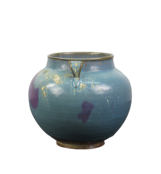 Blue and Purple Ceramic Cachepot or Flower Jar - Dyag East