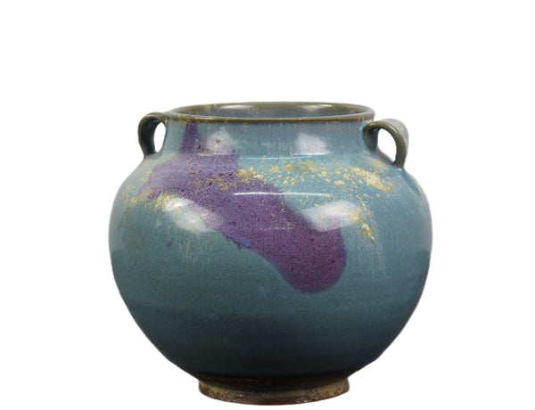 Blue and Purple Ceramic Cachepot or Flower Jar - Dyag East