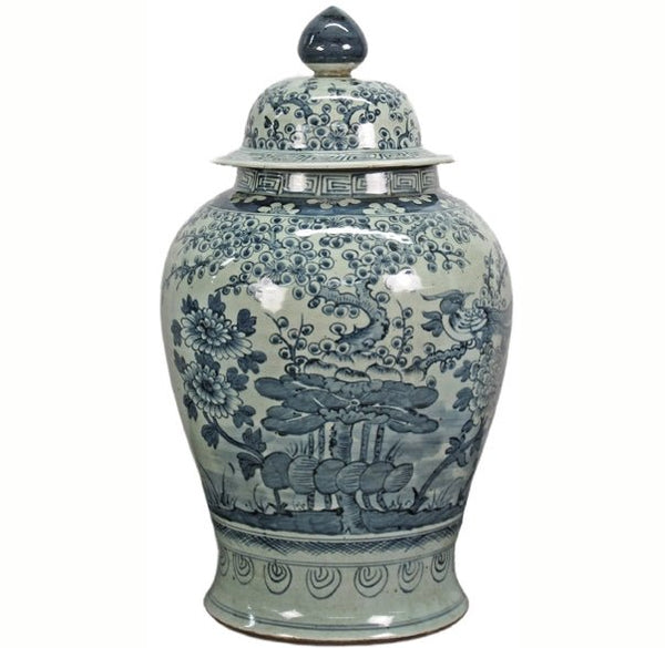 Blue & White Ginger Jar - 24" Inch High - Dyag East
