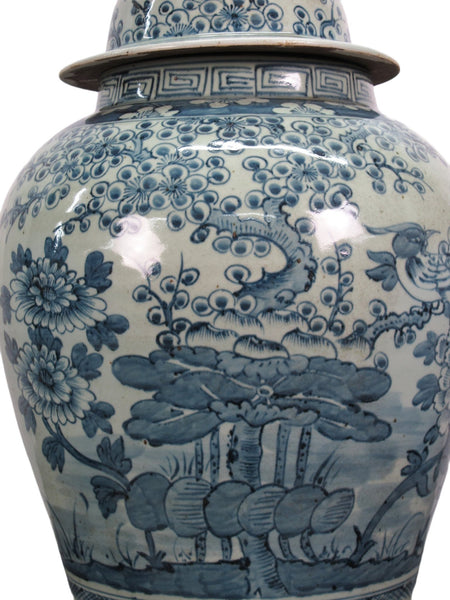 Blue & White Ginger Jar - 24" Inch High - Dyag East
