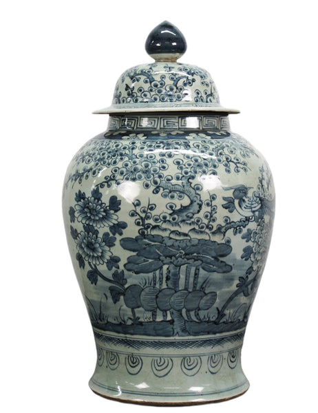 Blue & White Ginger Jar - 24" Inch High - Dyag East