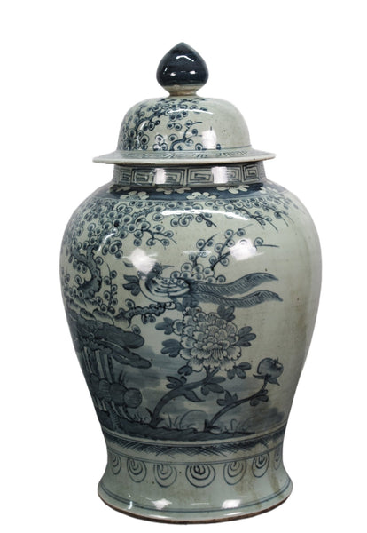 Blue & White Ginger Jar - 24" Inch High - Dyag East