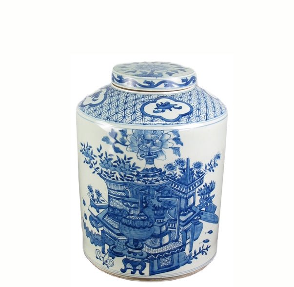 Blue & White Tea Jar - Dyag East