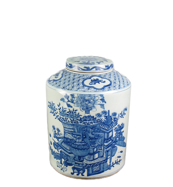 Blue & White Tea Jar - Dyag East