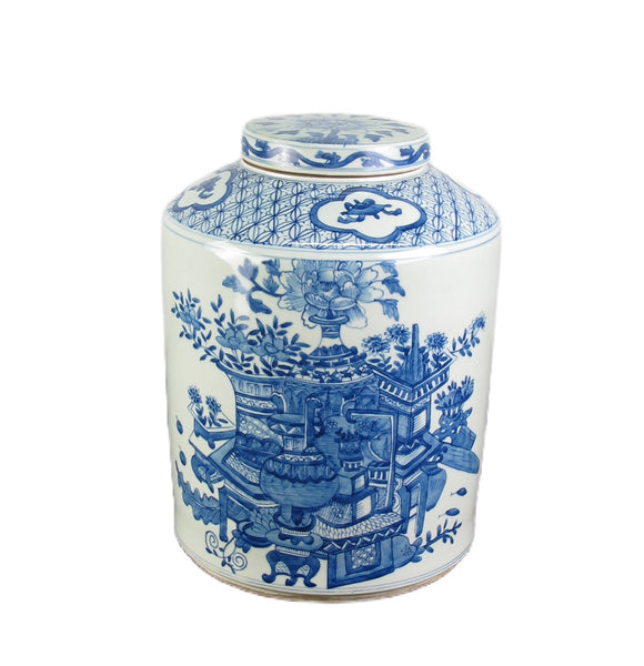 Blue & White Tea Jar - Dyag East