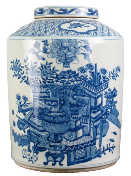 Blue & White Tea Jar - Dyag East