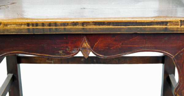 Brown Antique Chinese Low Back Arm Chair - Dyag East