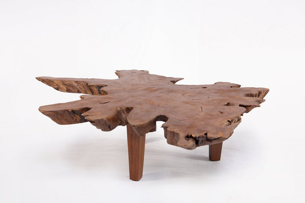 Brown Teak Living Edge Coffee Table 43 - Dyag East