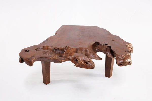 Brown Teak Living Edge Coffee Table 44 - Dyag East