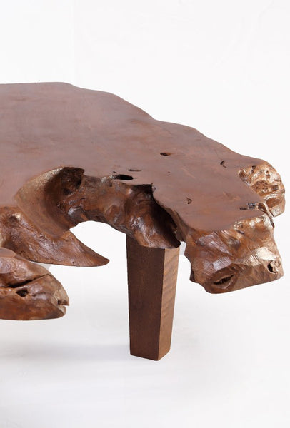 Brown Teak Living Edge Coffee Table 44 - Dyag East