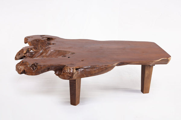 Brown Teak Living Edge Coffee Table 44 - Dyag East