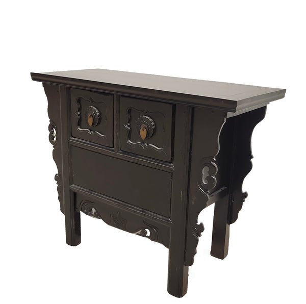 Dark Brown Antique Coffer Table with 2 Drawers - Dyag East