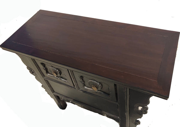 Dark Brown Antique Coffer Table with 2 Drawers - Dyag East