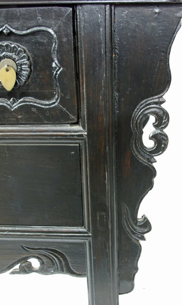 Dark Brown Antique Coffer Table with 2 Drawers - Dyag East