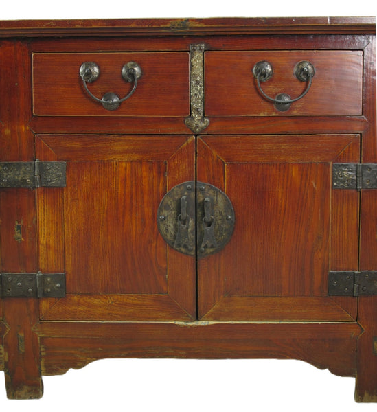 Deep Reddish Brown Antique Chinese Sideboard Buffet Cabinet - Dyag East