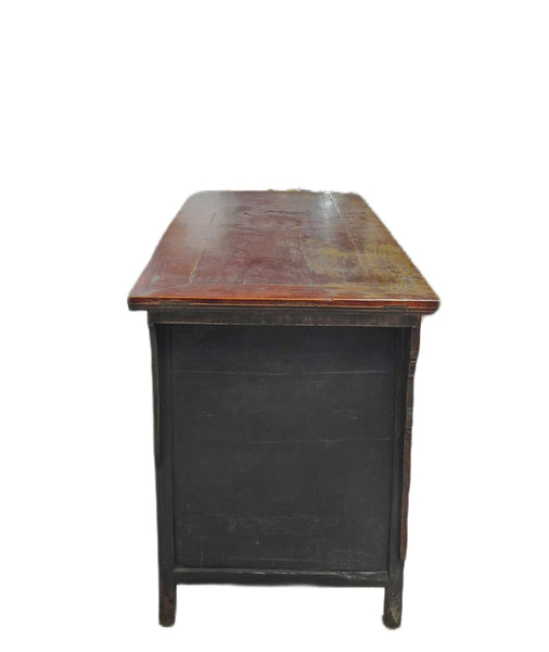Deep Reddish Brown Antique Chinese Sideboard Buffet Cabinet - Dyag East