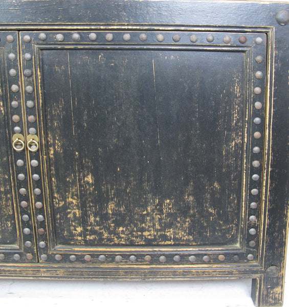 Distressed 2 Panels Door Black Sideboard - Dyag East