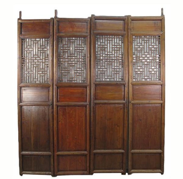 Double Happiness Lattice Screen Door Panel - Set of 4 - Dyag East