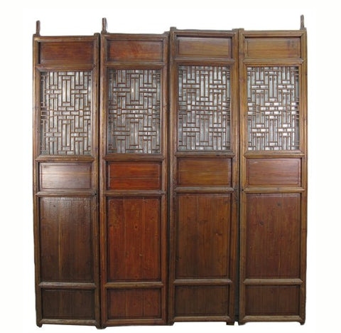 Double Happiness Lattice Screen Door Panel - Set of 4 - Dyag East