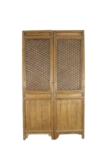 Early 20 Century Antique Chinese Screen Door - A Set of Lattice Screen Panels - Dyag East