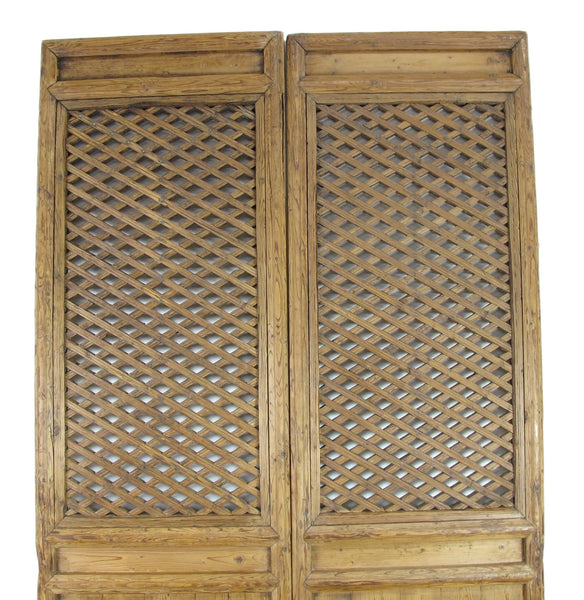 Early 20 Century Antique Chinese Screen Door - A Set of Lattice Screen Panels - Dyag East