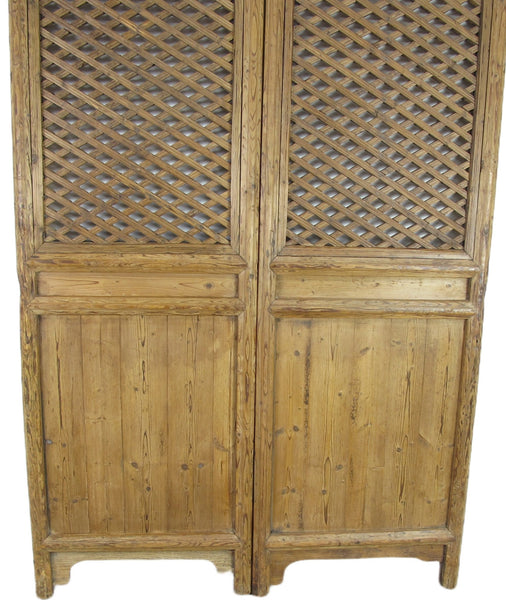 Early 20 Century Antique Chinese Screen Door - A Set of Lattice Screen Panels - Dyag East