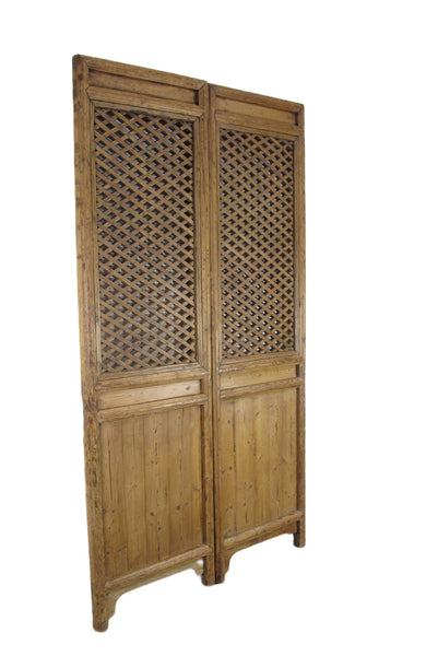 Early 20 Century Antique Chinese Screen Door - A Set of Lattice Screen Panels - Dyag East