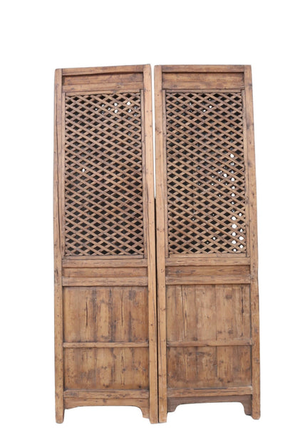 Early 20 Century Antique Chinese Screen Door - A Set of Lattice Screen Panels - Dyag East