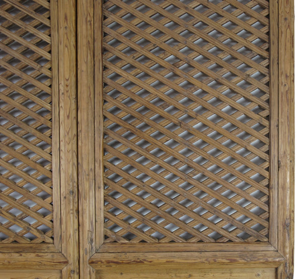 Early 20 Century Antique Chinese Screen Door - A Set of Lattice Screen Panels - Dyag East