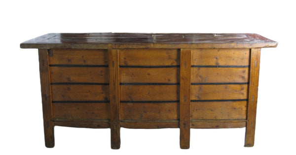 Gansu 85" Long Red Hand Painted Chinese Sideboard - Dyag East