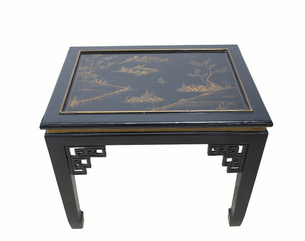 Gilded Chinoiserie Style Side Table - Dyag East