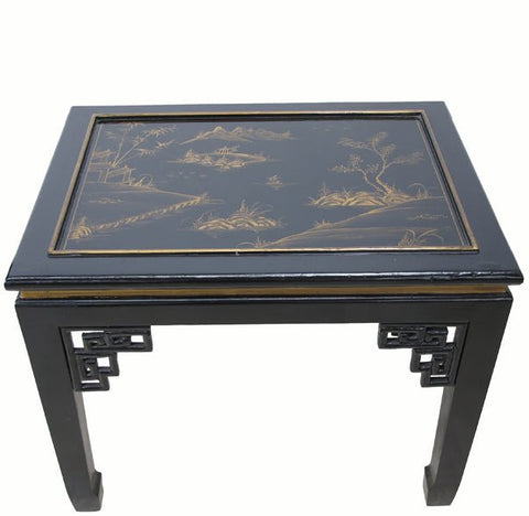 Gilded Chinoiserie Style Side Table - Dyag East