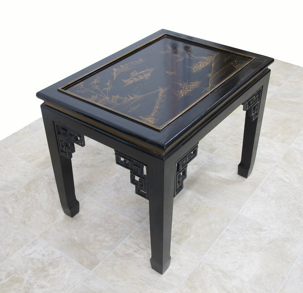 Gilded Chinoiserie Style Side Table - Dyag East