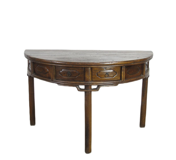Half Moon Antique Chinese Hallway Console Table - Dyag East