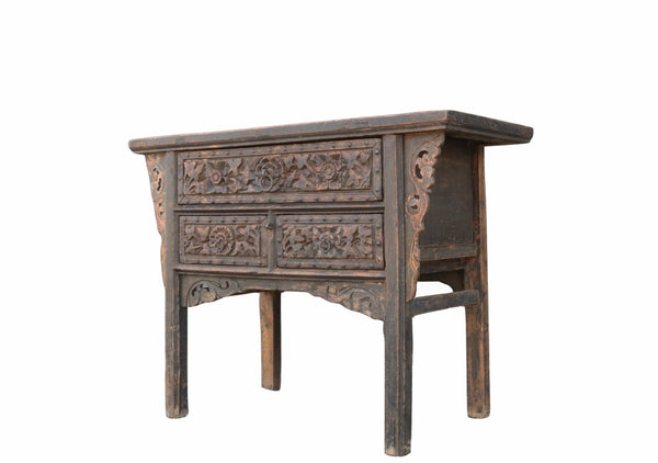 Hand Carved Antique Shanxi Console Table - Dyag East