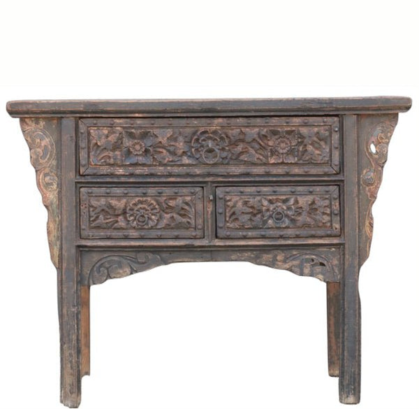 Hand Carved Antique Shanxi Console Table - Dyag East