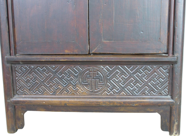 Hand Carved Apron Antique Chinese Cabinet - Dyag East