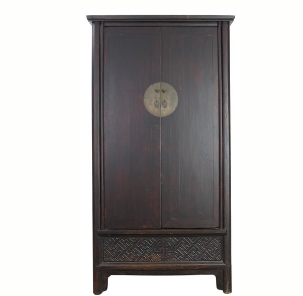 Hand Carved Apron Antique Chinese Cabinet - Dyag East