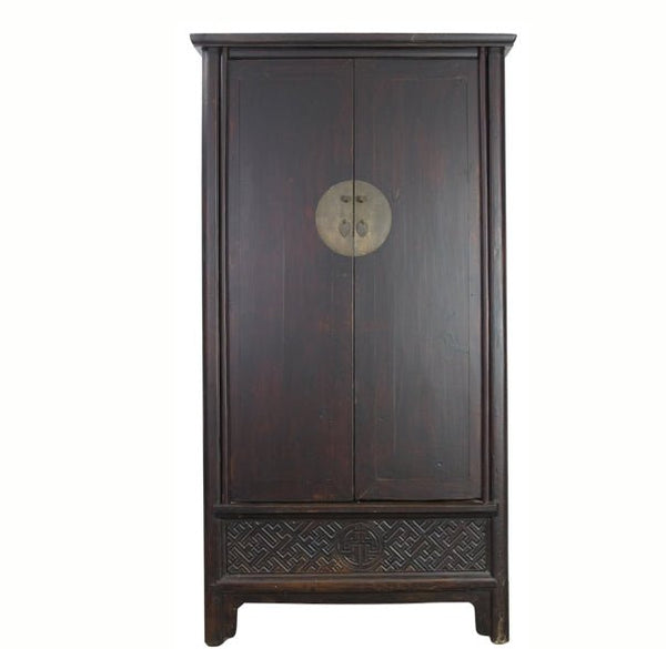 Hand Carved Apron Antique Chinese Cabinet - Dyag East